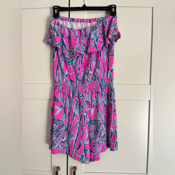 Lilly Pulitzer pink elephant print romper size XS - Picture 1 of 3